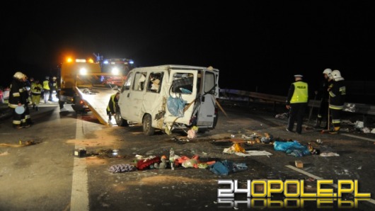 Wypadek busa na autostradzie A4