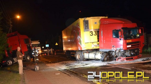 Dwie ciężarówki zderzyły się w Lubszy