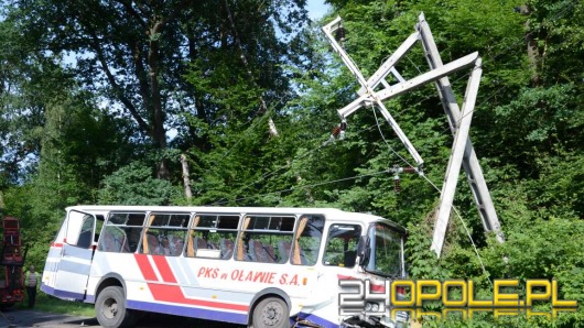 Autobus wiozący dzieci uderzył w słup
