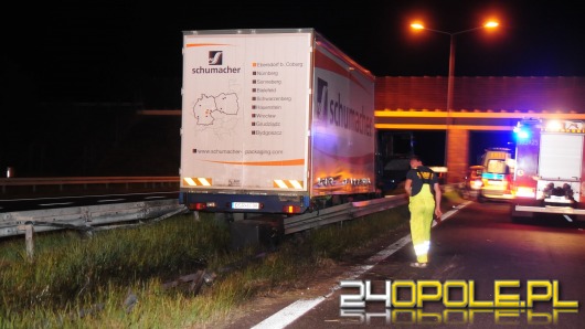 W ciężarówce pękła opona. Kierowca pił wcześniej alkohol