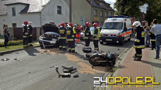 Samochód i motocykl zderzyły się w Czarnowąsach