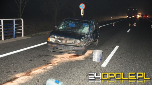 Pijany kierowca spowodował wypadek: dwie osoby ranne, cztery rozbite auta
