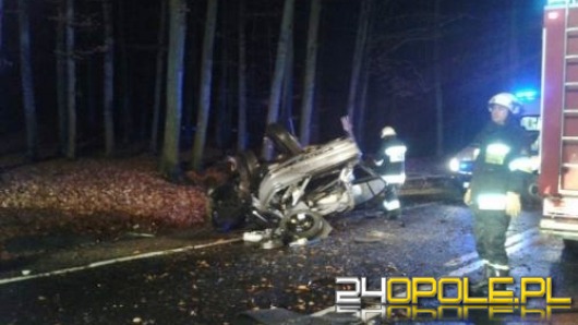 BMW uderzyło w drzewo i dachowało. Cztery osoby są ranne