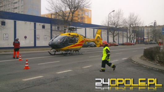 Śmigłowiec ratowniczy zabrał ranną w wypadku kobietę