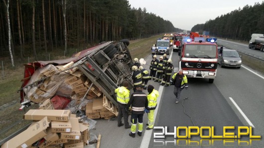 W ciężarówce jadącej autostradą odpadło koło