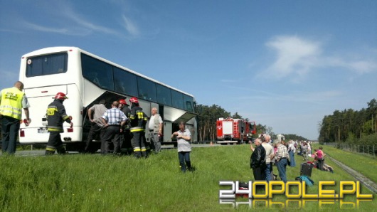 Pożar autobusu na autostradzie A4