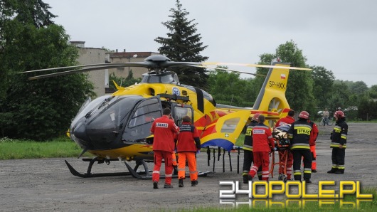 Rowerzysta wjechał pod samochód. W akcji śmigłowiec LPR.