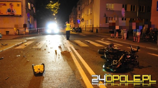 Motocyklista ranny po zderzeniu z samochodem osobowym