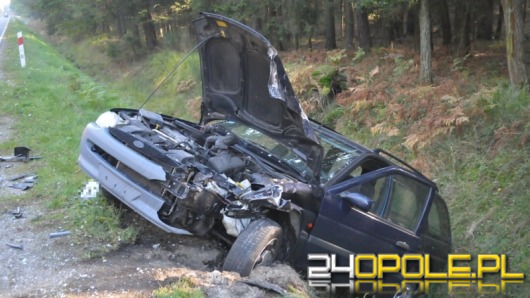 Zderzenie dwóch aut pod Dzikowem. Oba wylądowały w rowie.
