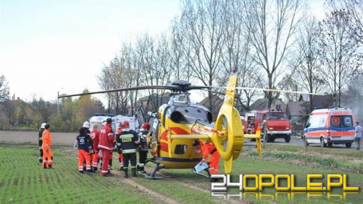 Motocyklista ciężko ranny po czołowym zderzeniu 