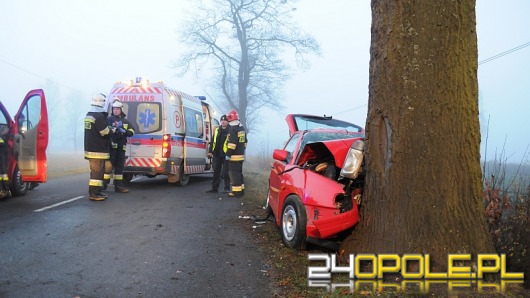 Wypadek we mgle. Pięć osób rannych.