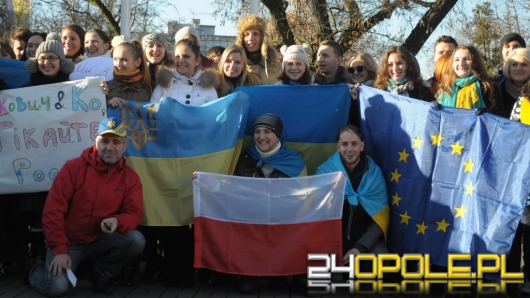 Ukraińscy studenci solidarni z rodakami na Majdanie