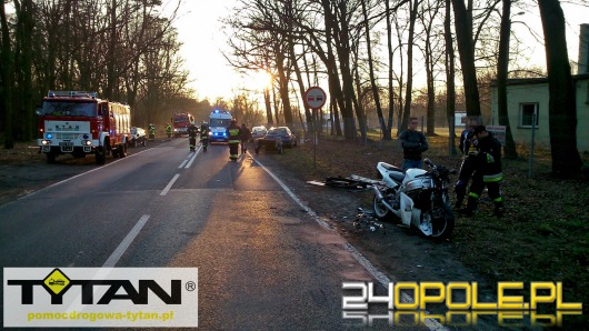 Dwa motocykle i dwa samochody zderzyły się w Kędzierzynie-Koźlu