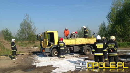 Pożar ciężarówki w Jełowej