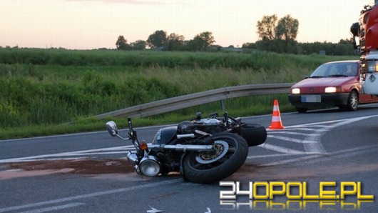 Wypadek w Brzegu. Motocyklista trafił do szpitala.
