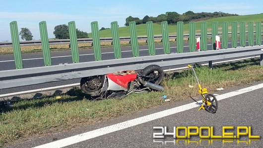 Motocyklista zginął w wypadku na A4