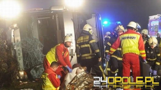 Wypadek polskiego autokaru pod Berlinem. 11 osób rannych.