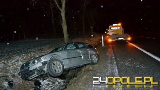 Kierowca BMW wylądował w rowie
