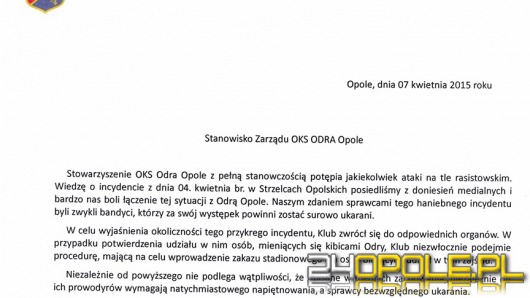 OKS Odra Opole potępia atak na piłkarzy LZS Piotrówka
