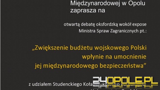 Jutro na Uniwersytecie Opolskim debata oksfordzka 