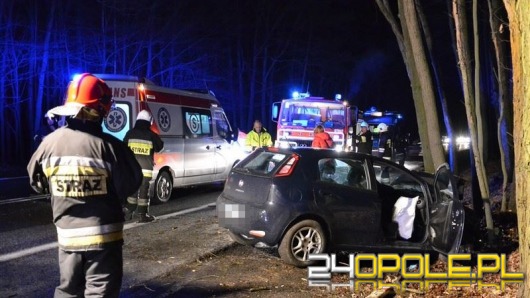 Próbowała uniknąć zderzenia z busem, wjechała w drzewo