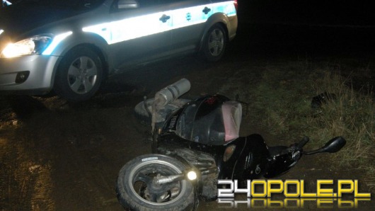 Pijany motorowerzysta zatrzymany w pościgu po kolizji