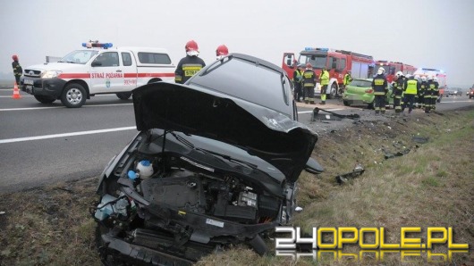 Groźny wypadek na "grzybku" we Wrzoskach