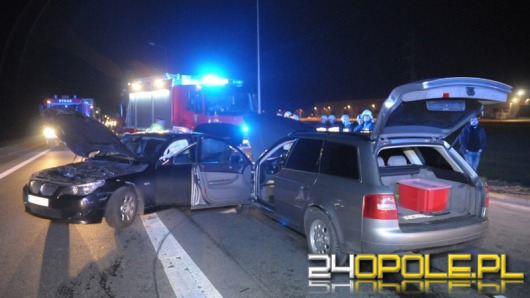 Kolizja audi i bmw na obwodnicy Opola