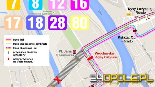 Od środy autobusy znikną z mostu na ul. Niemodlińskiej