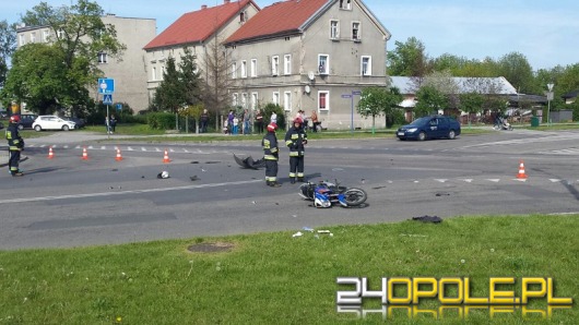 Motocyklista zabrany helikopterem do szpitala po wypadku w Brzegu