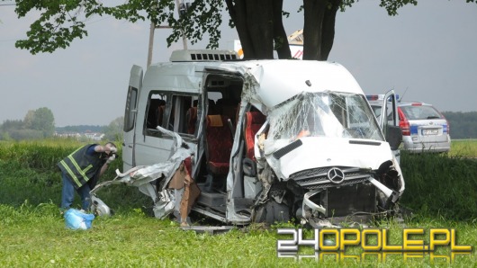 Bus uderzył w drzewo. 11 osób rannych.