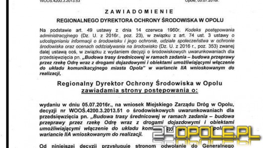 RDOŚ wydał decyzję w sprawie budowy trasy średnicowej przez Pasiekę