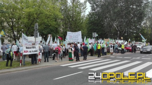 Kilkaset osób protestowało dziś w Warszawie przeciw Dużemu Opolu