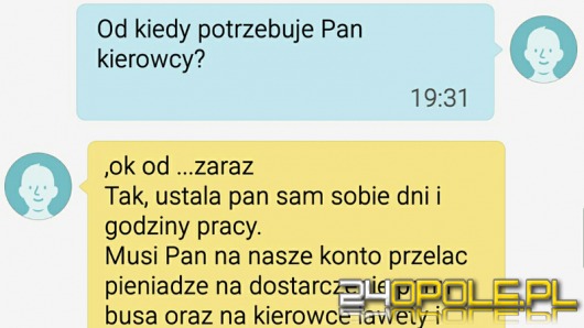 Opolanin udaremnił próbę oszustwa "na pracodawcę"