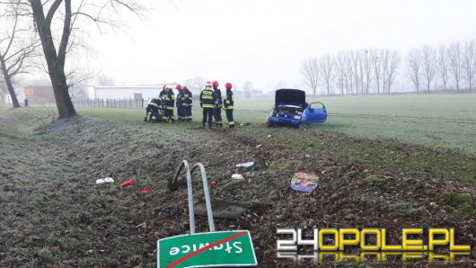 Seat dachował w Sławicach