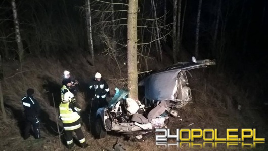 Volkswagen uderzył w drzewo. 18-latek w szpitalu.