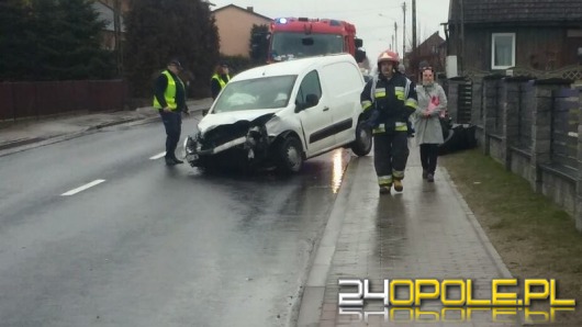 Zderzenie samochodu osobowego z ciężarówką w Wierzbiu