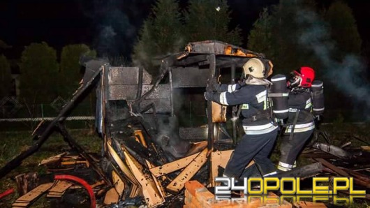 Pożar altany na działce w Opolu