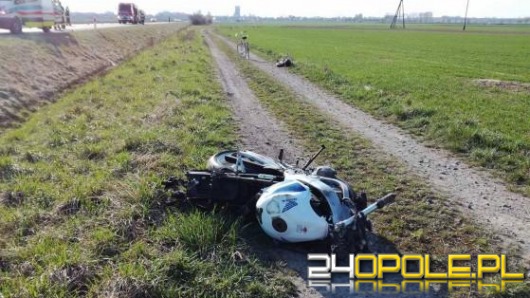 Wypadek motocyklisty na obwodnicy Lubrzy