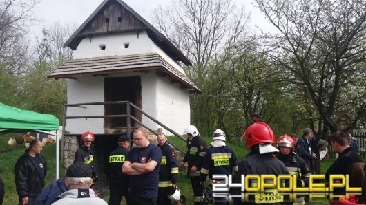 Pożar na jarmarku w bierkowickim skansenie