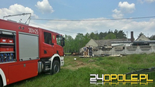 Pożar wiaty z drewnem w Biestrzynniku