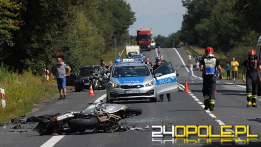 Motocyklista ranny w sobotnim wypadku okazał się poszukiwany listem gończym