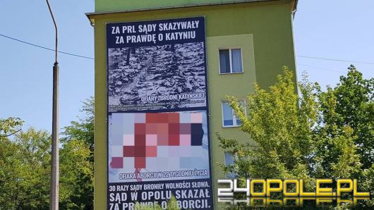 Skazani za pikiety pod szpitalem, nie odpowiedzą za 40 metrowy baner o aborcji i Katyniu