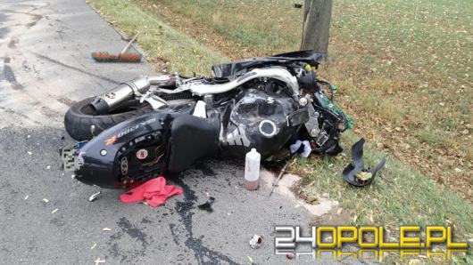 Wypadek z udziałem motocyklisty w Suchej