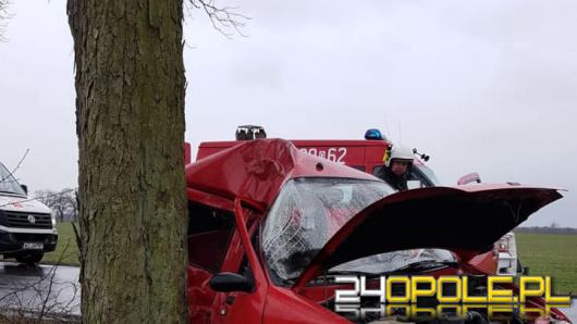 21-latek nie opanował pojazdu i uderzył w drzewo