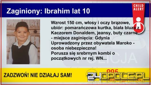 Policja uruchomiła Child Alert. Cała Polska szuka 10-letniego Ibrahima