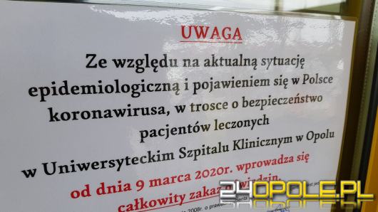 Koronawirus. Uniwersytecki Szpital Kliniczny w Opolu wprowadza całkowity zakaz odwiedzin!