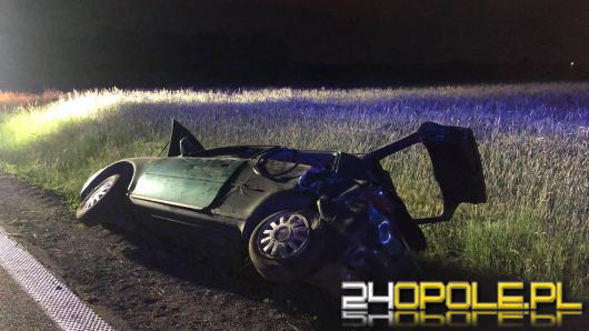 Kierowca chciał ominąć zwierzynę leśną i stracił panowanie nad pojazdem