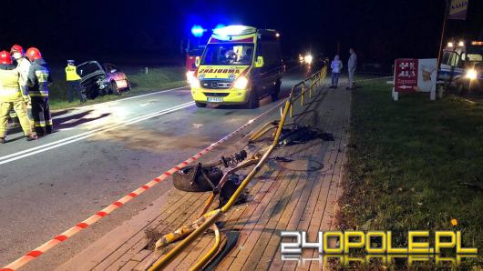 Folwark: Kierowca staranował barierki i wypadł z drogi