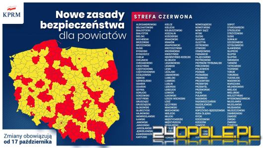 8 powiatów Opolszczyzny w czerwonej strefie!